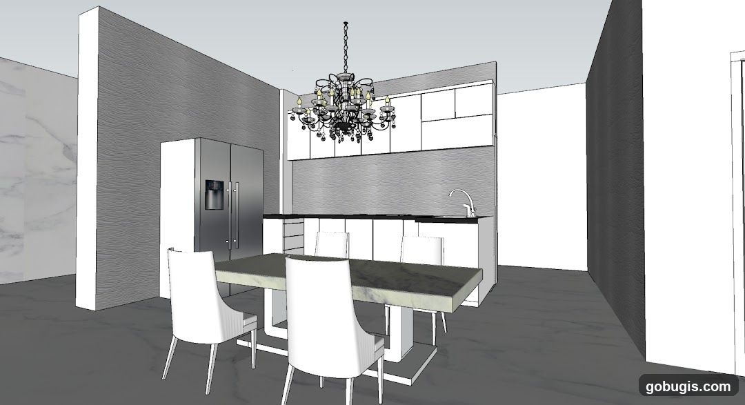 Modern Kitchen and Dining Area