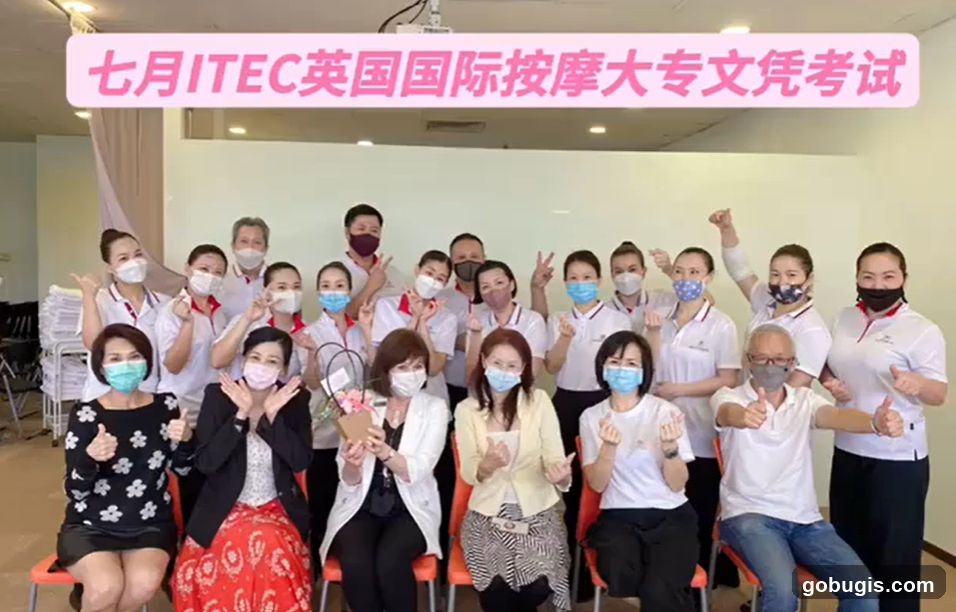 Group Photo with Chinese Text Banner