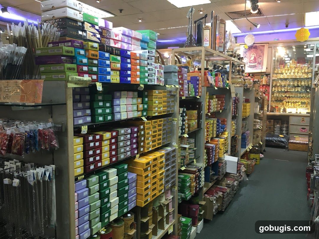 Store Interior with Shelves of Merchandise