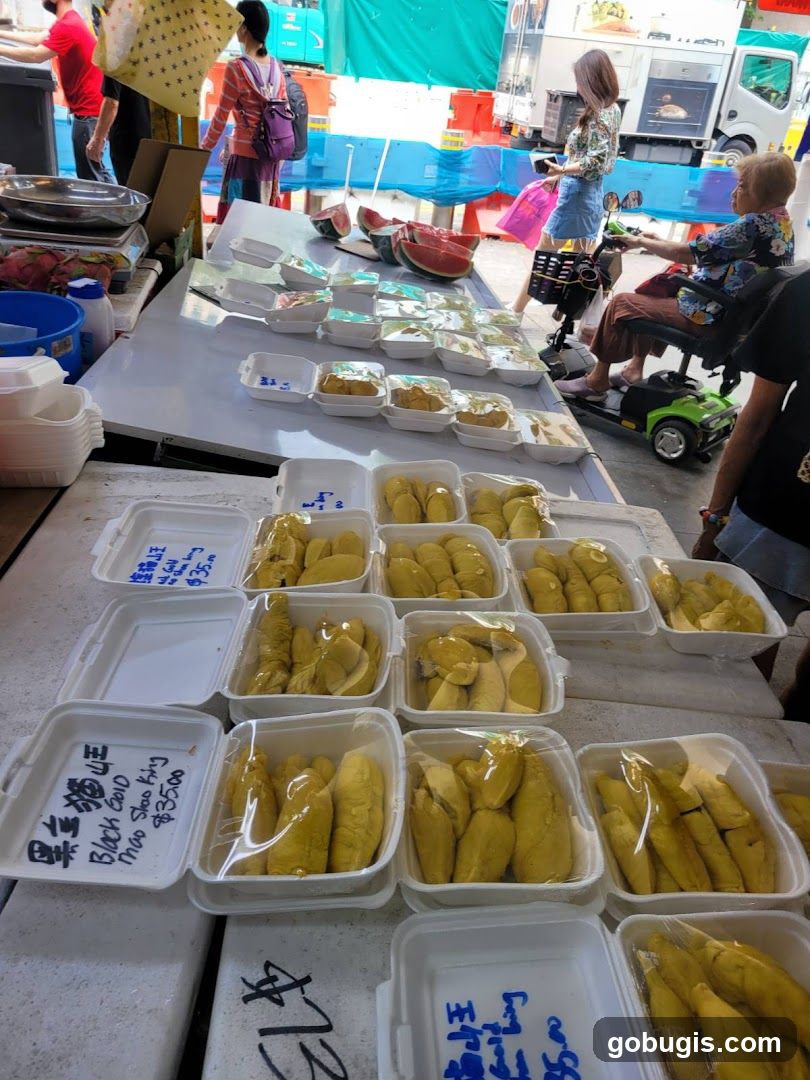 Fruit Stall with Durian and Watermelon