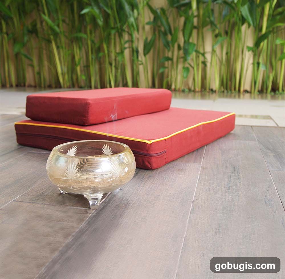 Meditation Cushions and Incense Holder