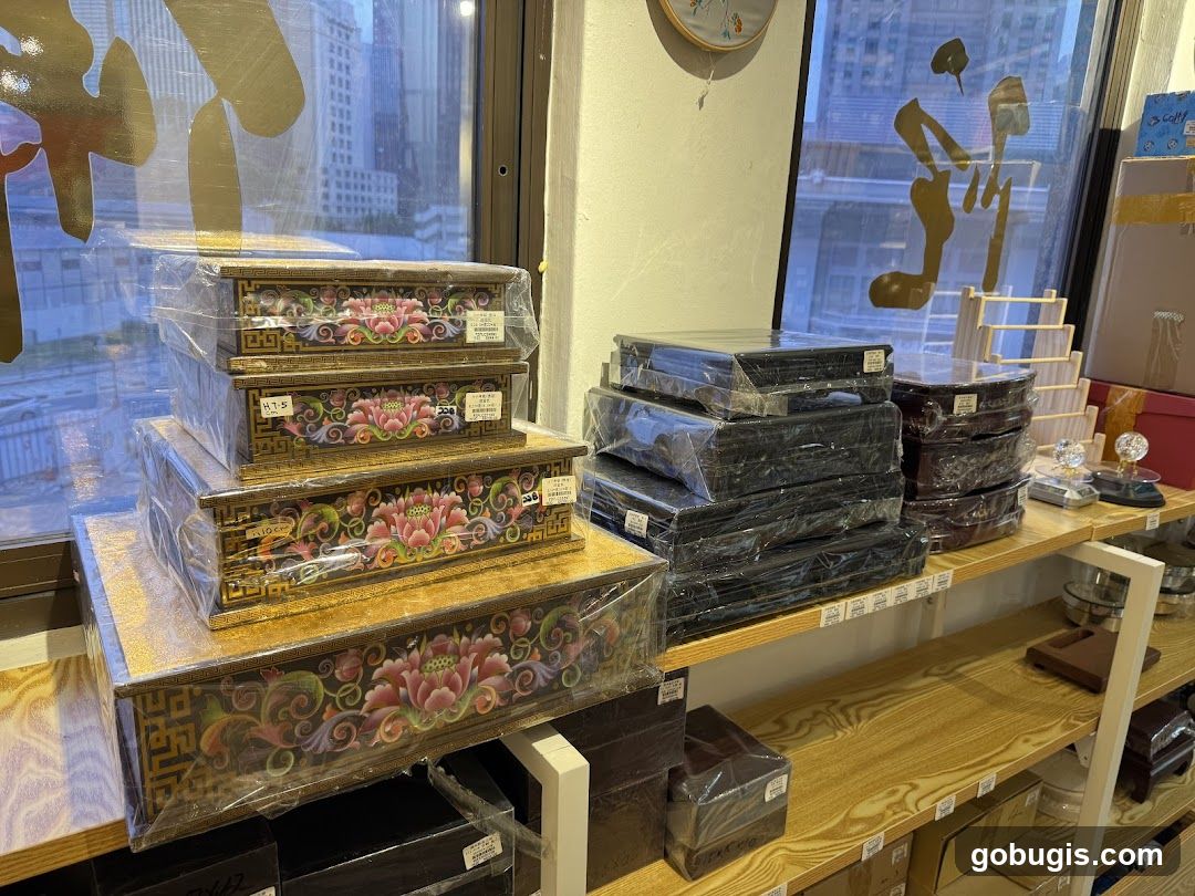 Decorative Boxes on Shelves