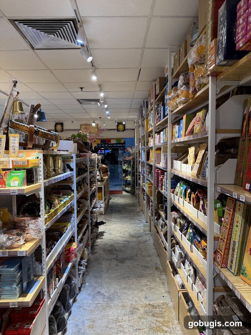 Aisle of a store selling various goods