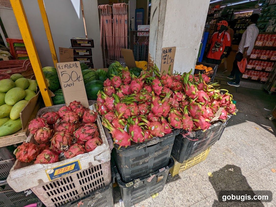 Fruit Stand with Dragon Fruit and Watermelon