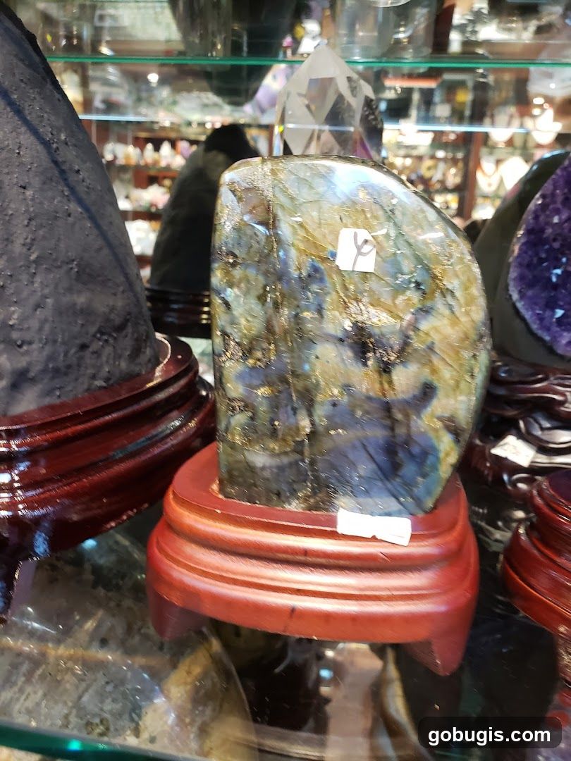 Display of polished stones