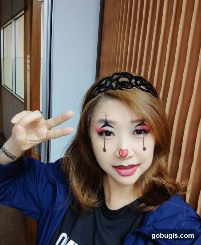 Woman in Clown Makeup