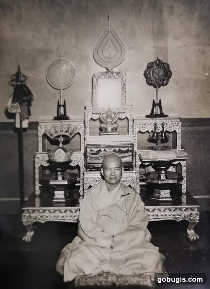 Monk in ceremonial setting