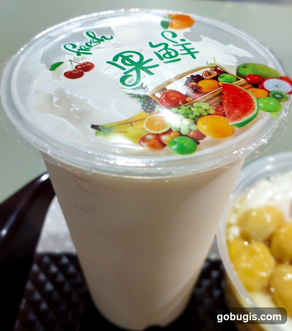Beverage with Fruit Topping