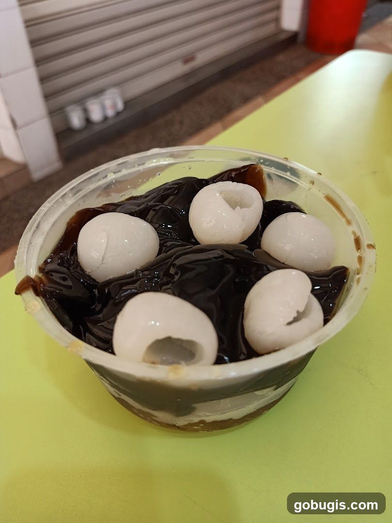 Grass Jelly with Lychees