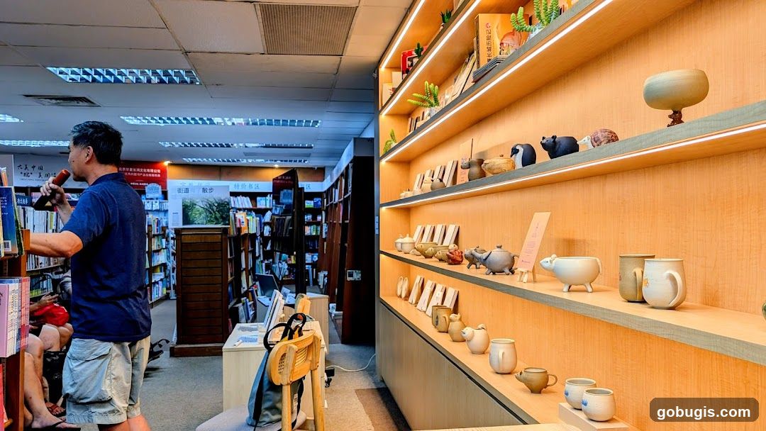 Bookstore Interior with Decorative Items