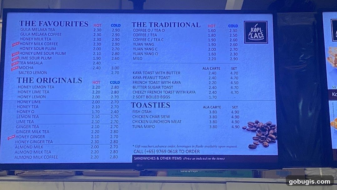 Kopi Place Menu