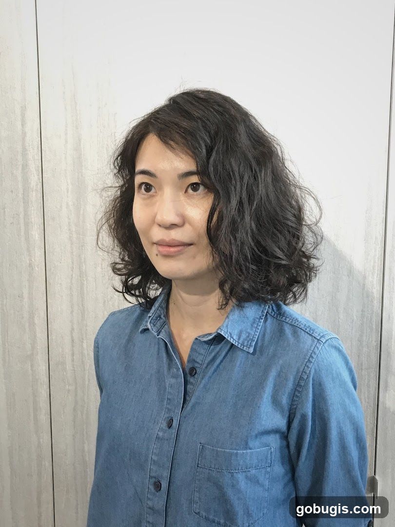 Woman in Denim Shirt
