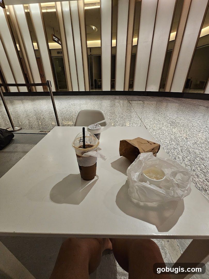 Table with drinks and food