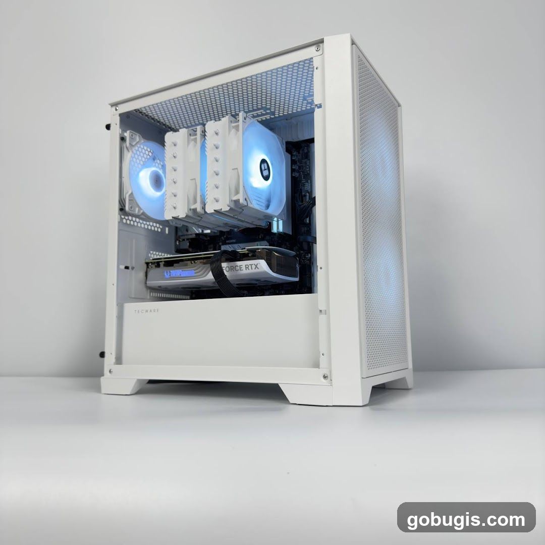 White PC Tower with RGB Lighting