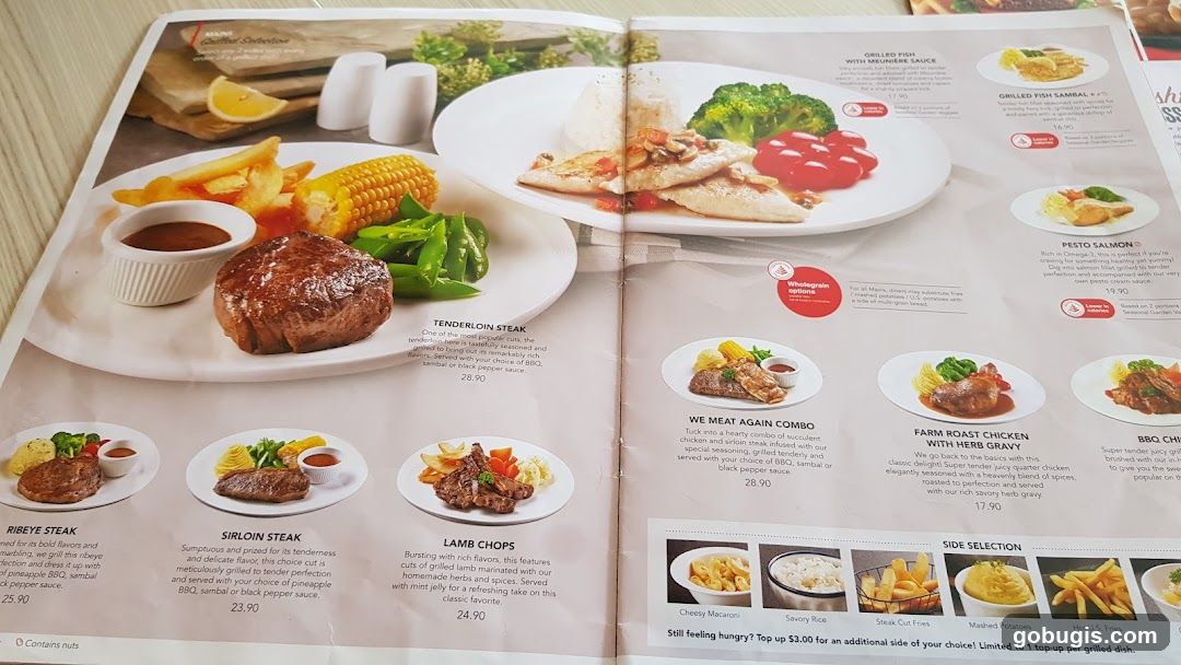 Main Courses and Side Selections