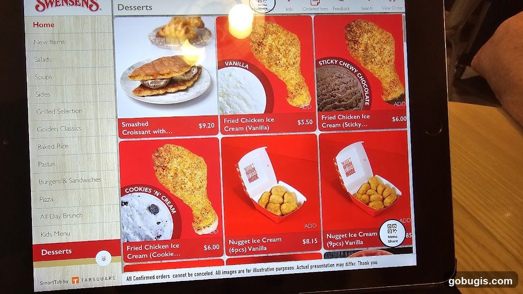 Swensen's Desserts Menu