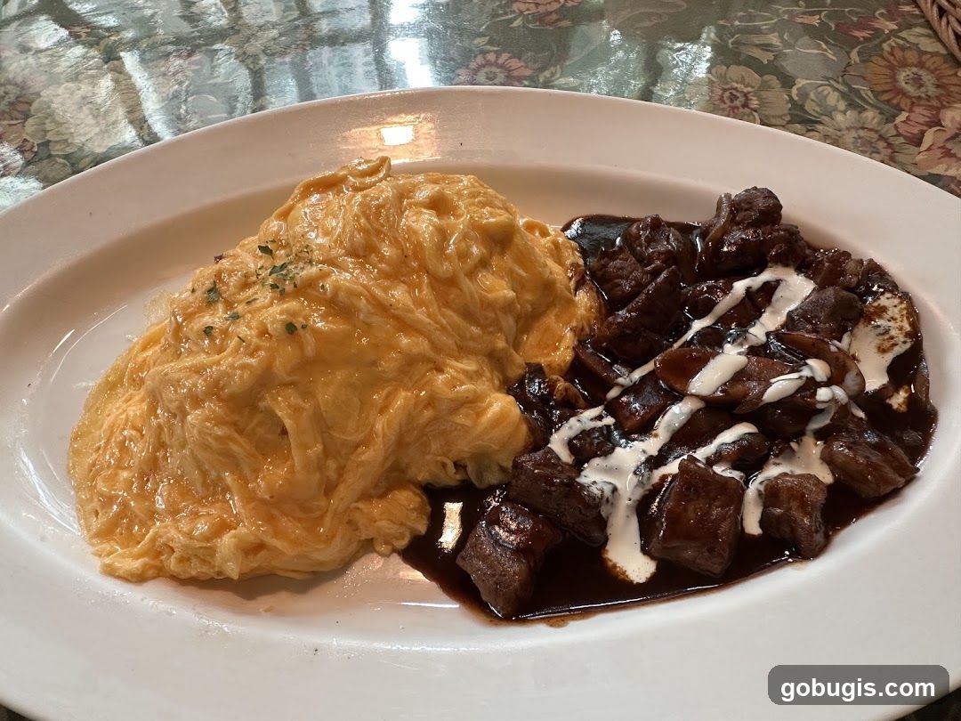 Omurice with Beef Stew