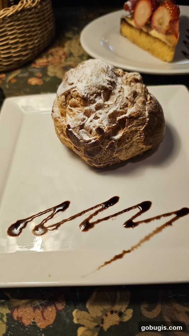 Cream Puff with Chocolate Drizzle