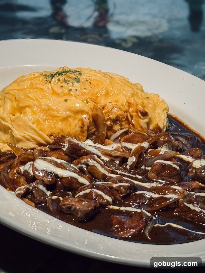 Omurice with Beef Stew