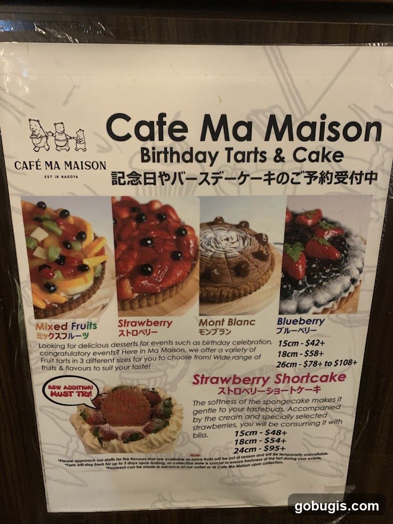 Cafe Ma Maison Birthday Tarts & Cake