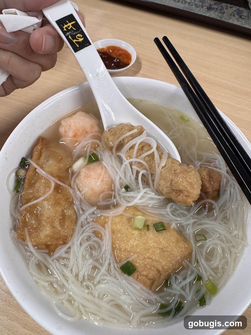 Noodle Soup with Fish Balls and Tofu