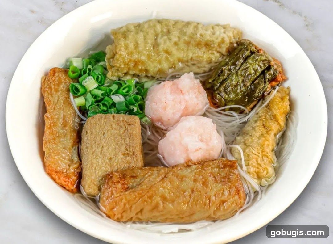 Bowl of Noodles with Assorted Toppings