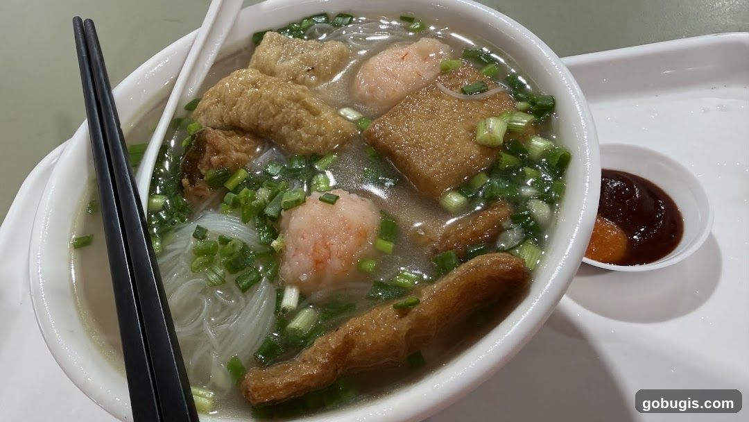 Noodle Soup with Shrimp Balls and Tofu