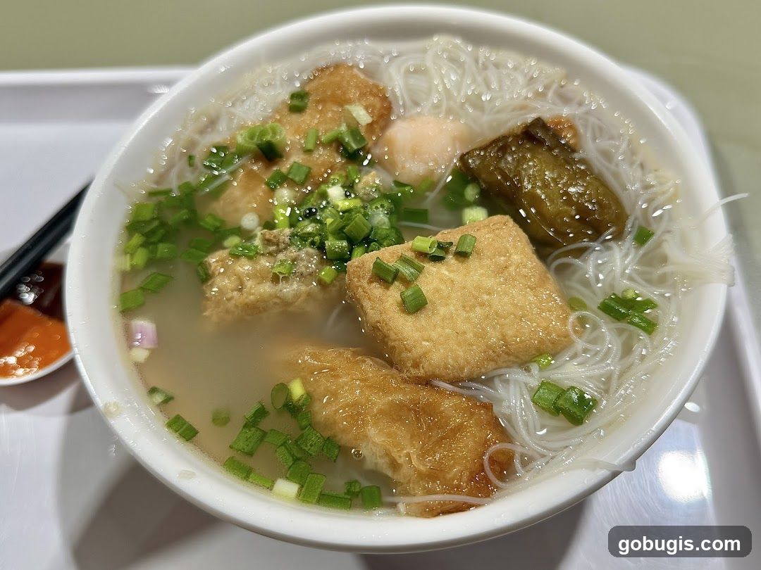 Noodle Soup with Fried Tofu and Vegetables