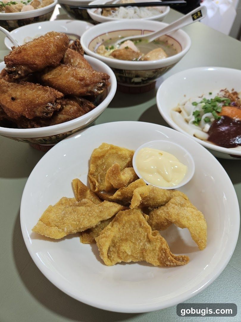 Fried Wontons and Chicken Wings