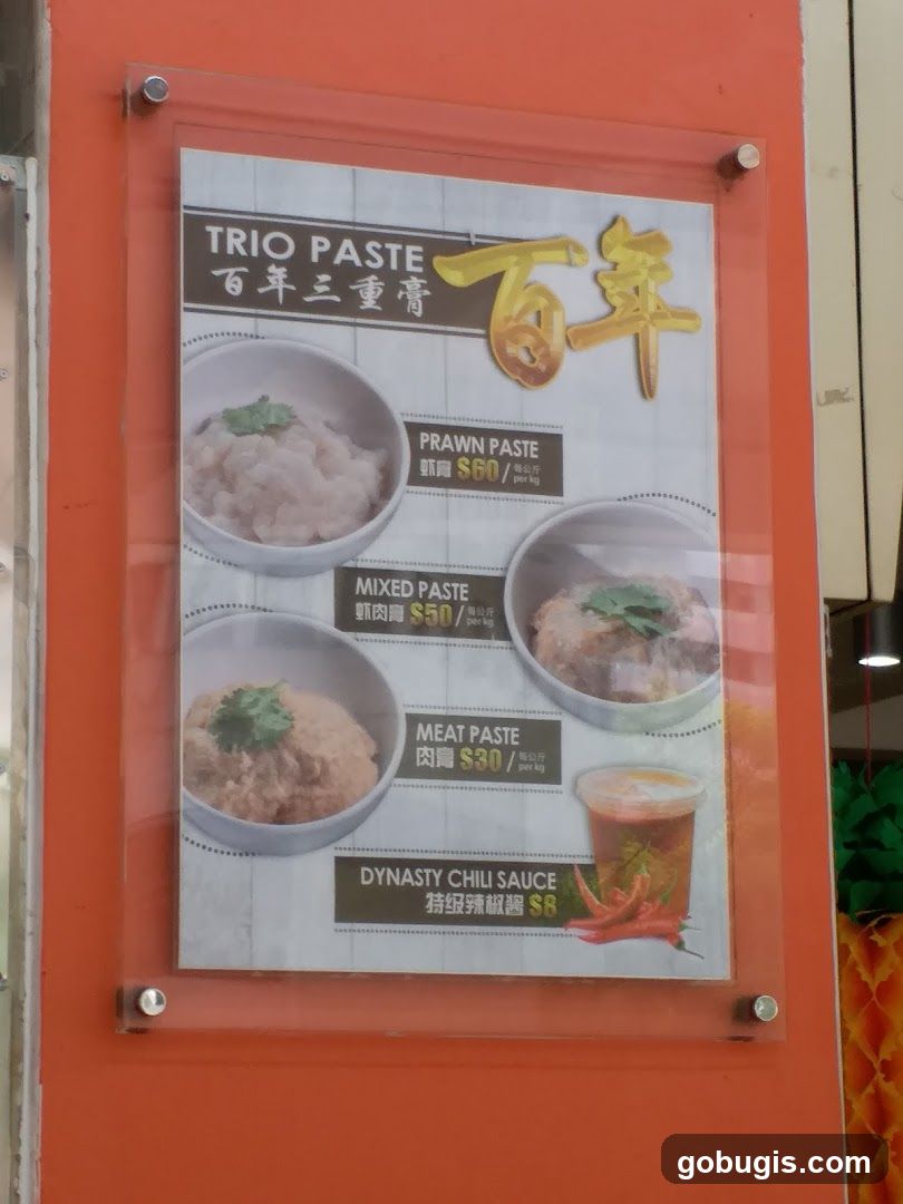 Trio Paste Menu