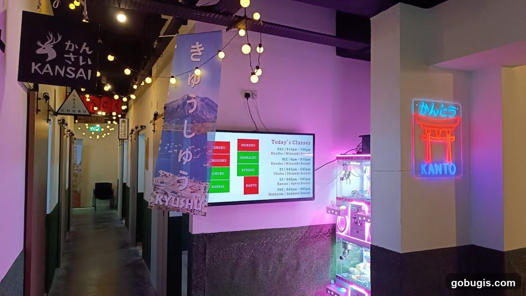 Japanese Region Themed Interior with Class Schedule