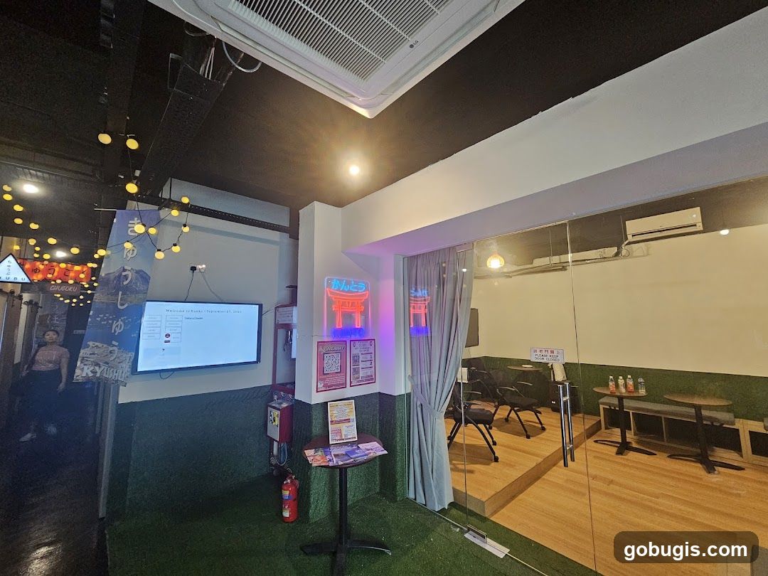 Interior of a Japanese-themed establishment