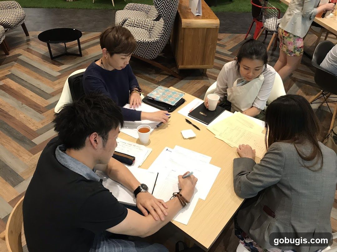 People working at a table