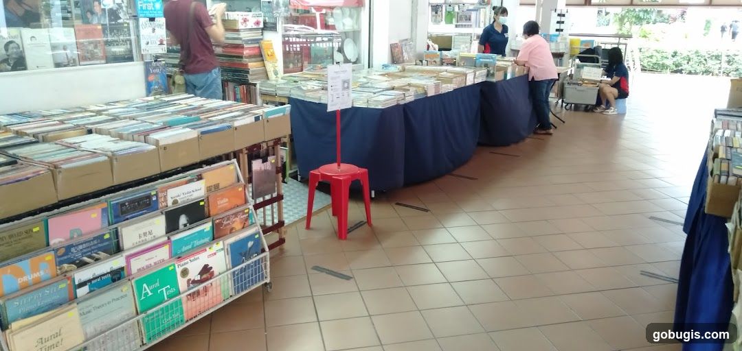 Bookstore with displays of books