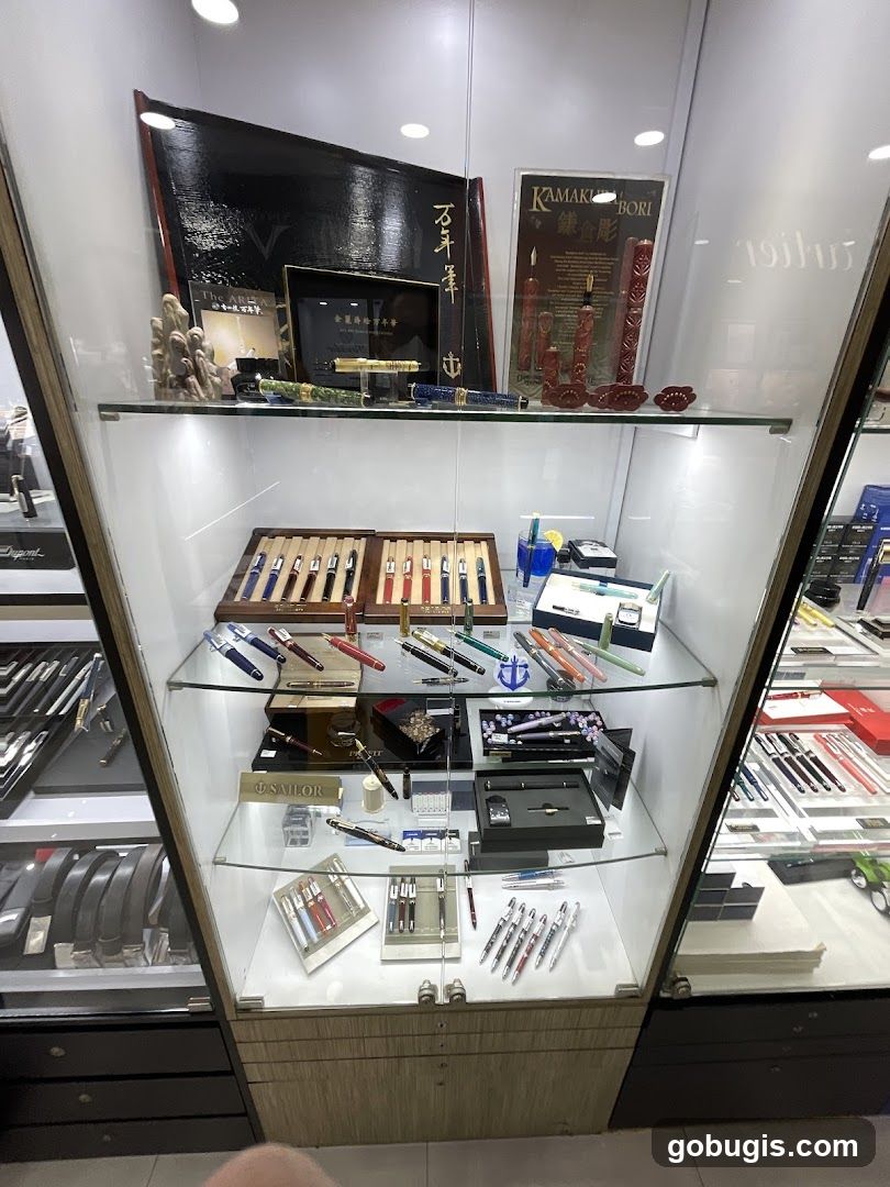 Display Case of Pens