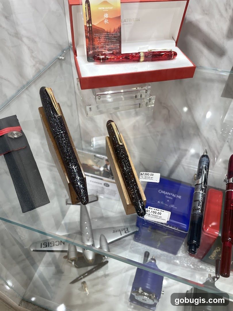 Display of luxury pens