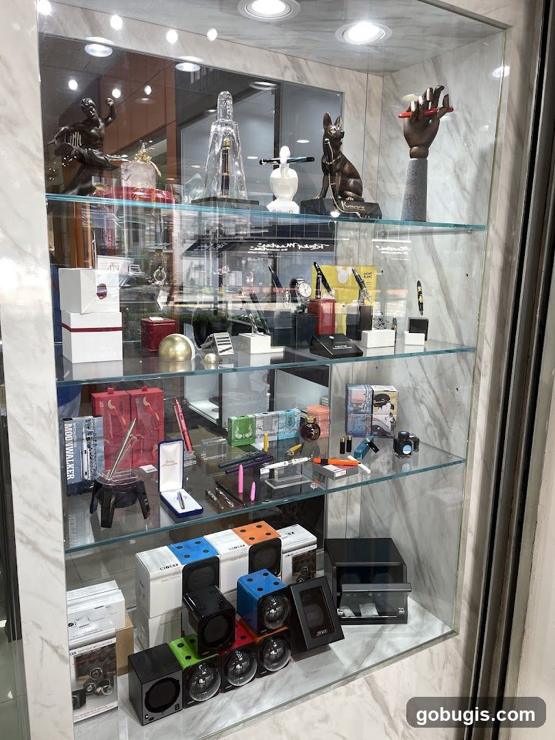 Display Case with Luxury Items