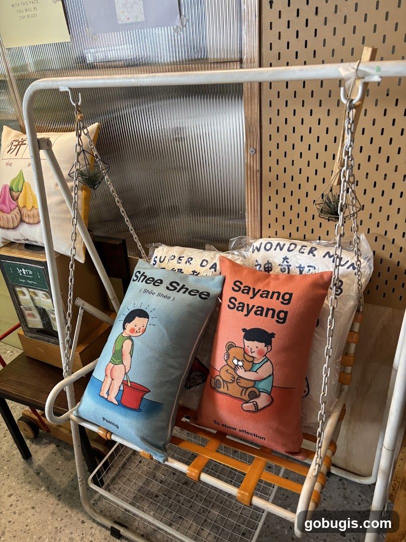 Decorative Pillows on a Swing
