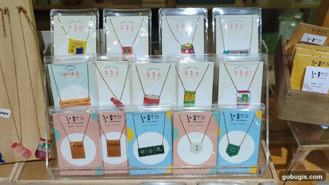 Necklaces with miniature food and object charms