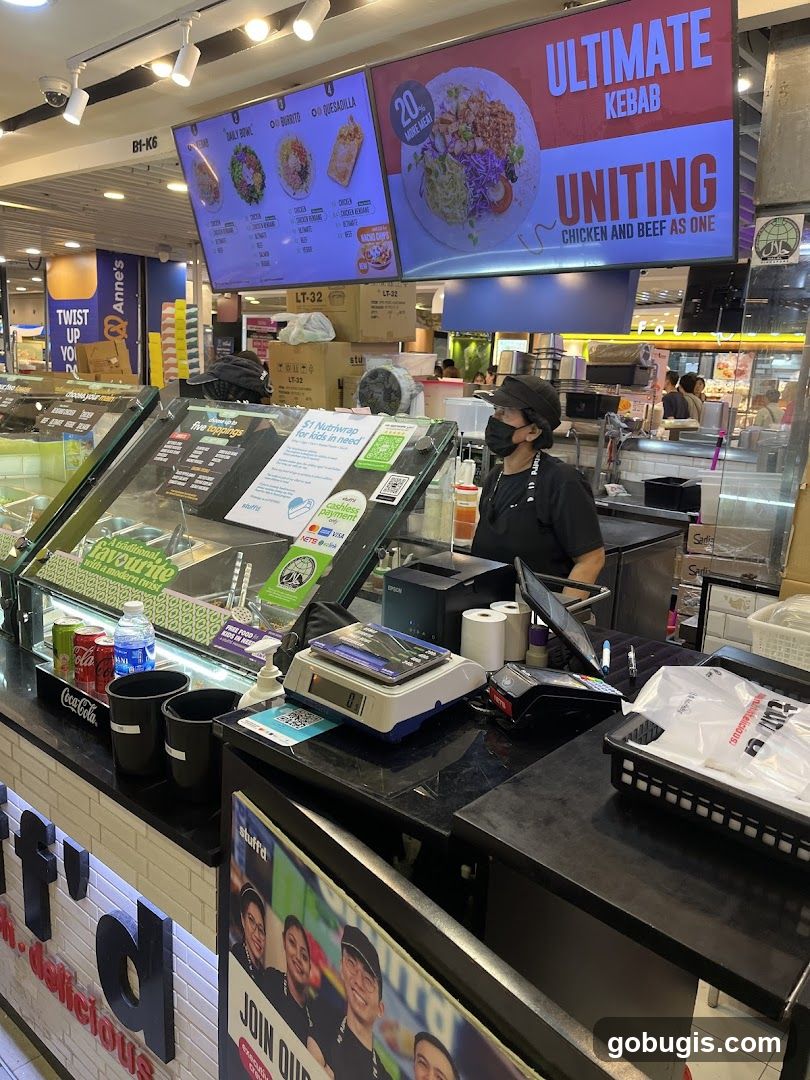 Food stall counter