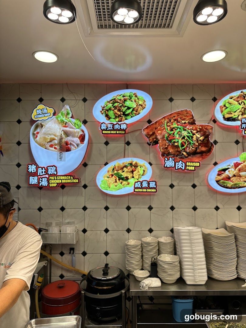 Food Display with Menu Items