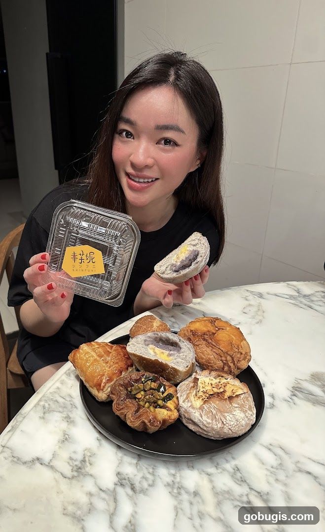 Woman with baked goods