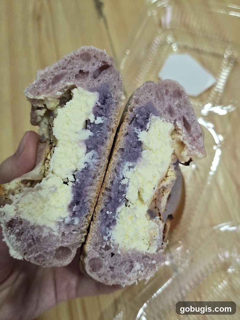 Purple Bread with Cream Filling
