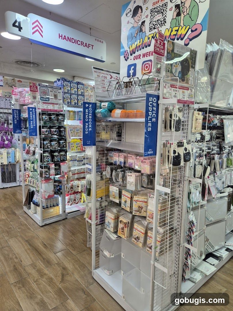 Store Interior with Handicraft and Office Supplies