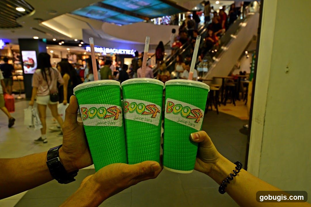 Three Boost Juice Cups