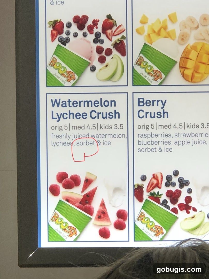 Boost Juice Bars Menu