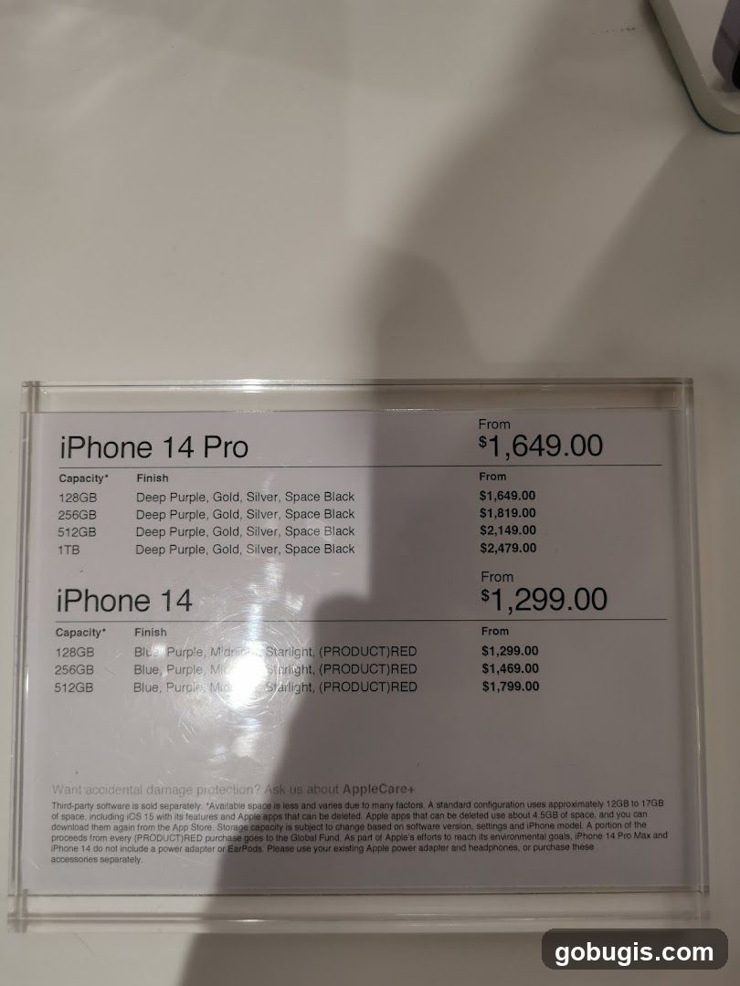 iPhone 14 Pro and iPhone 14 Pricing