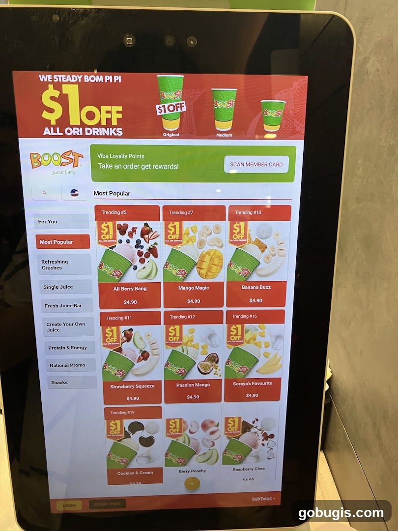 Boost Juice Bars Menu