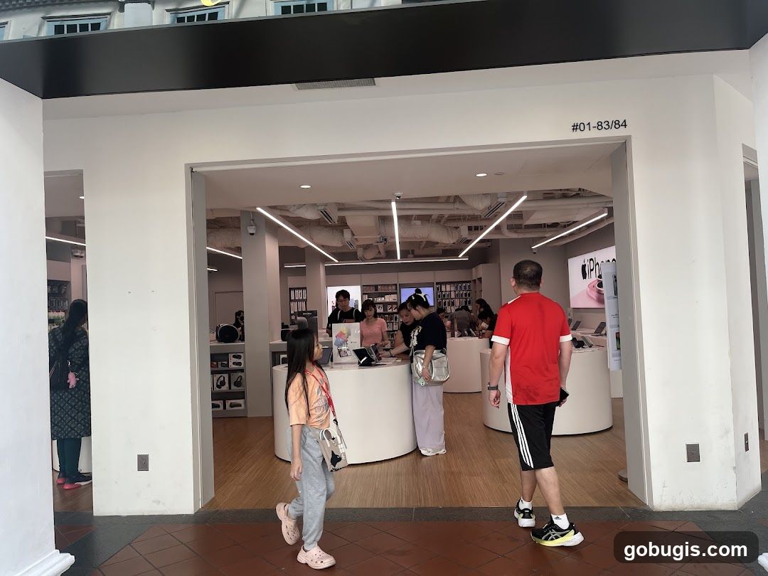 People inside an electronics store