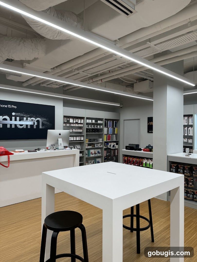 Modern electronics store interior